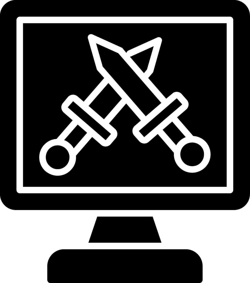 Monitor Screen Glyph Icon vector