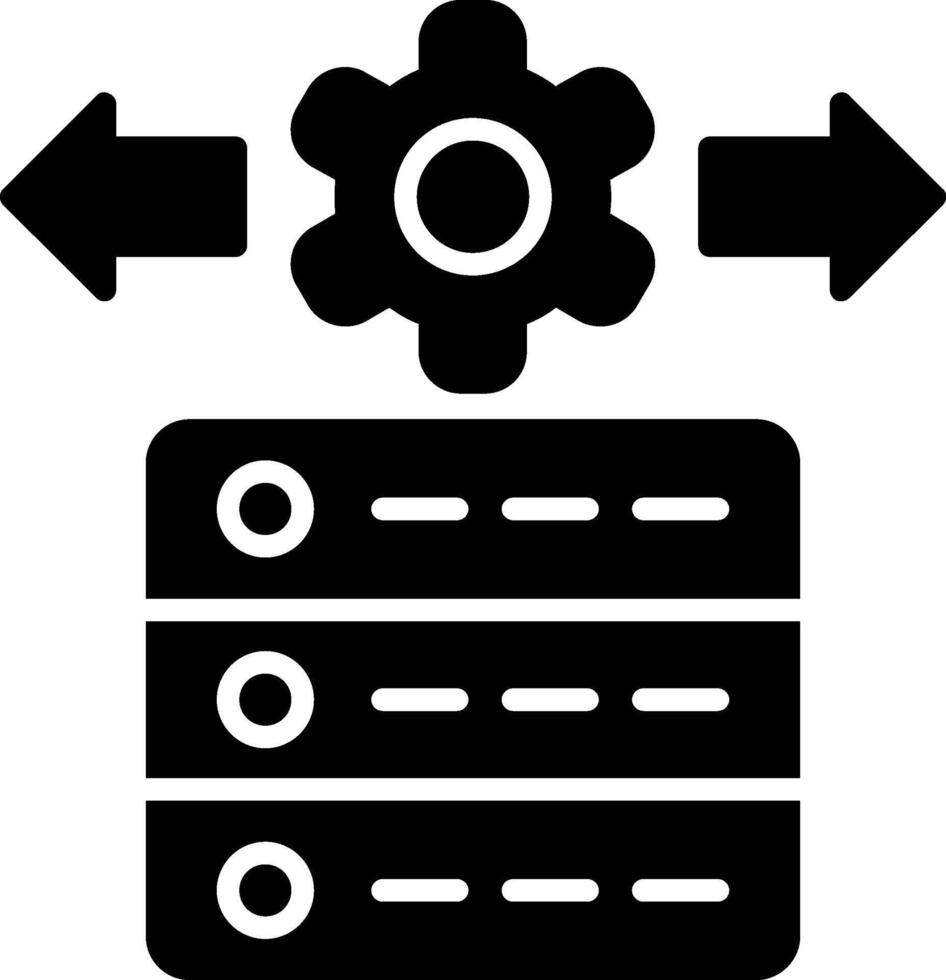 icono de glifo de gestión de datos vector