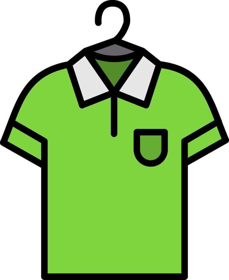 camisa línea lleno icono vector