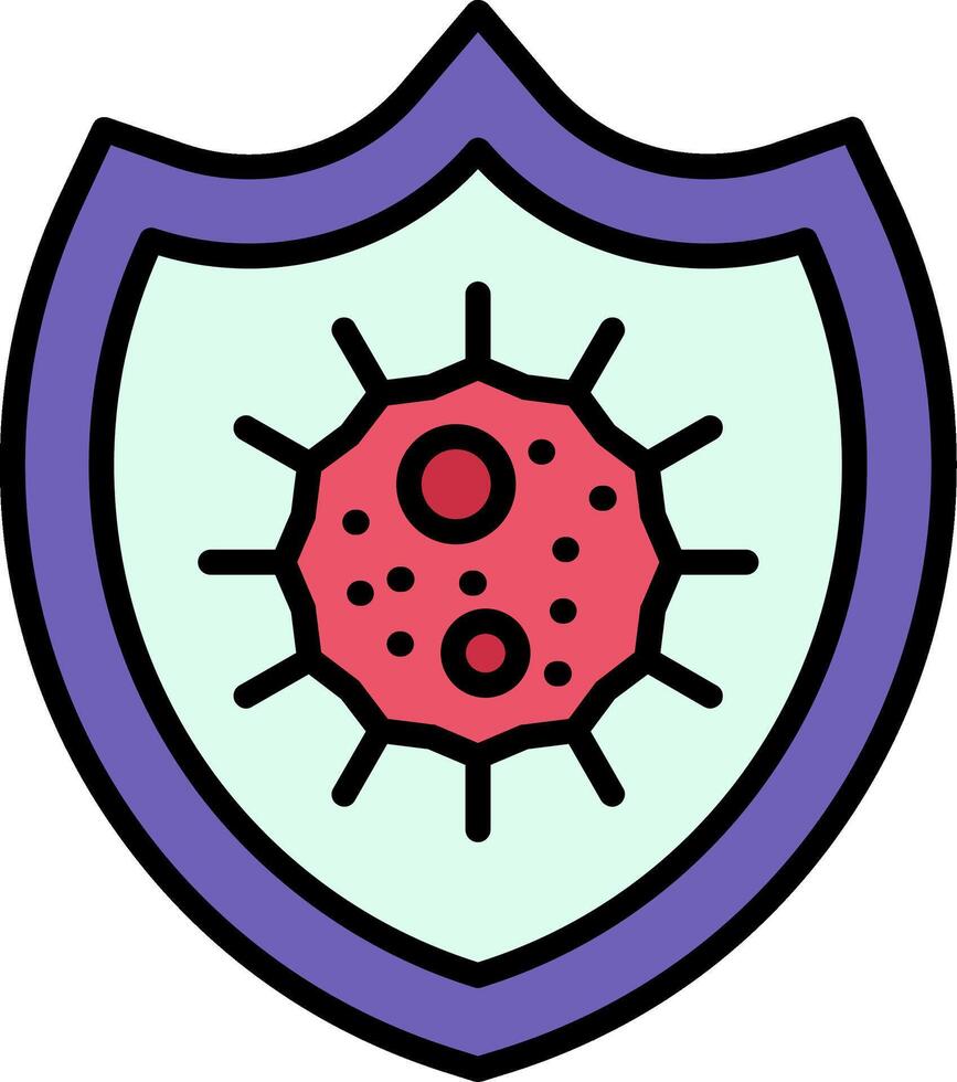 Bacteria Line Filled Icon vector