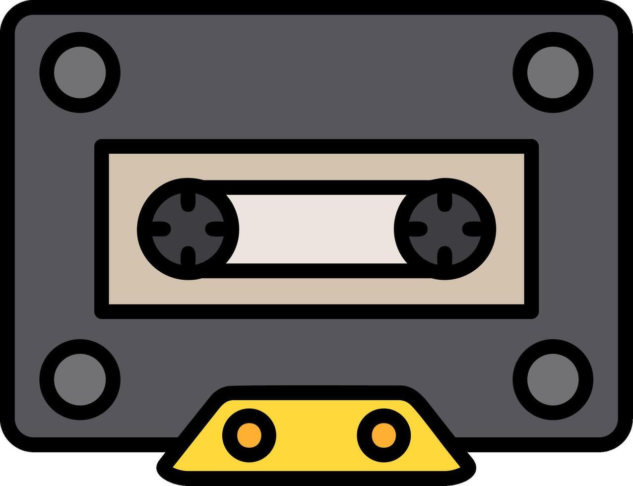 Cassette Line Filled Icon vector