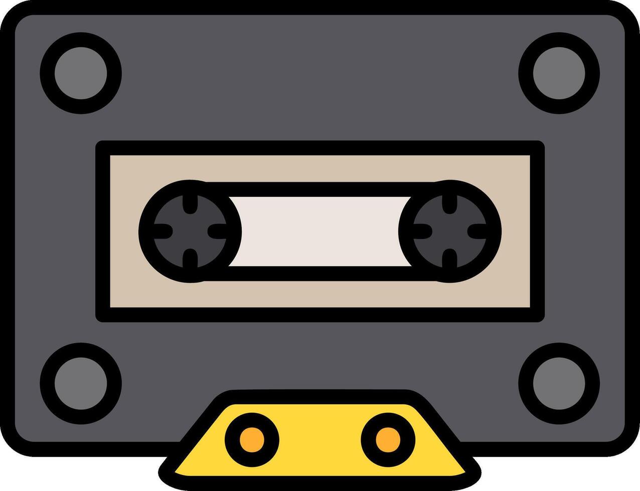 Cassette Line Filled Icon vector