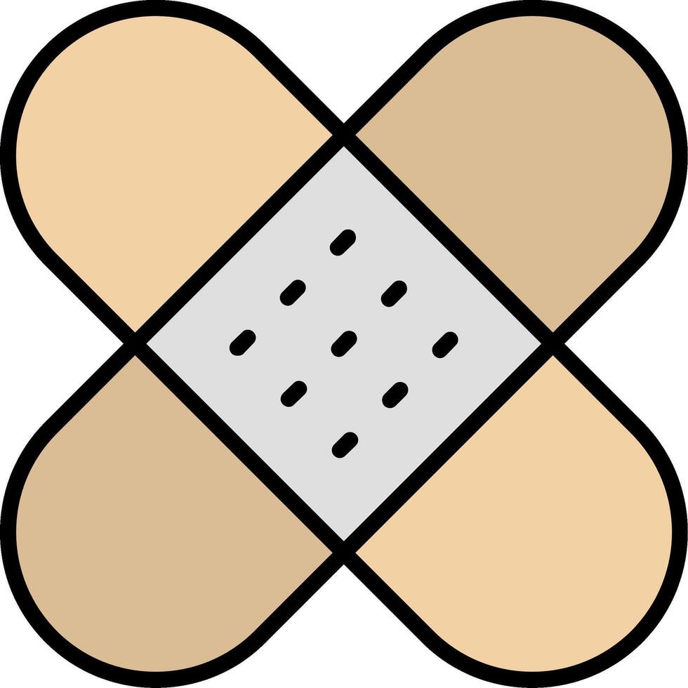 Band Aid Line Filled Icon vector