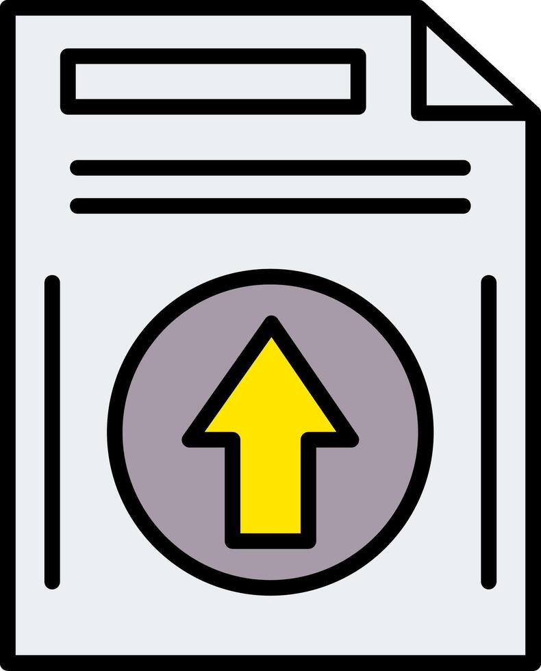 Upload File Line Filled Icon vector