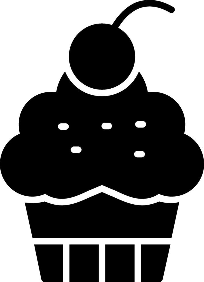 Cup Cake Glyph Icon vector