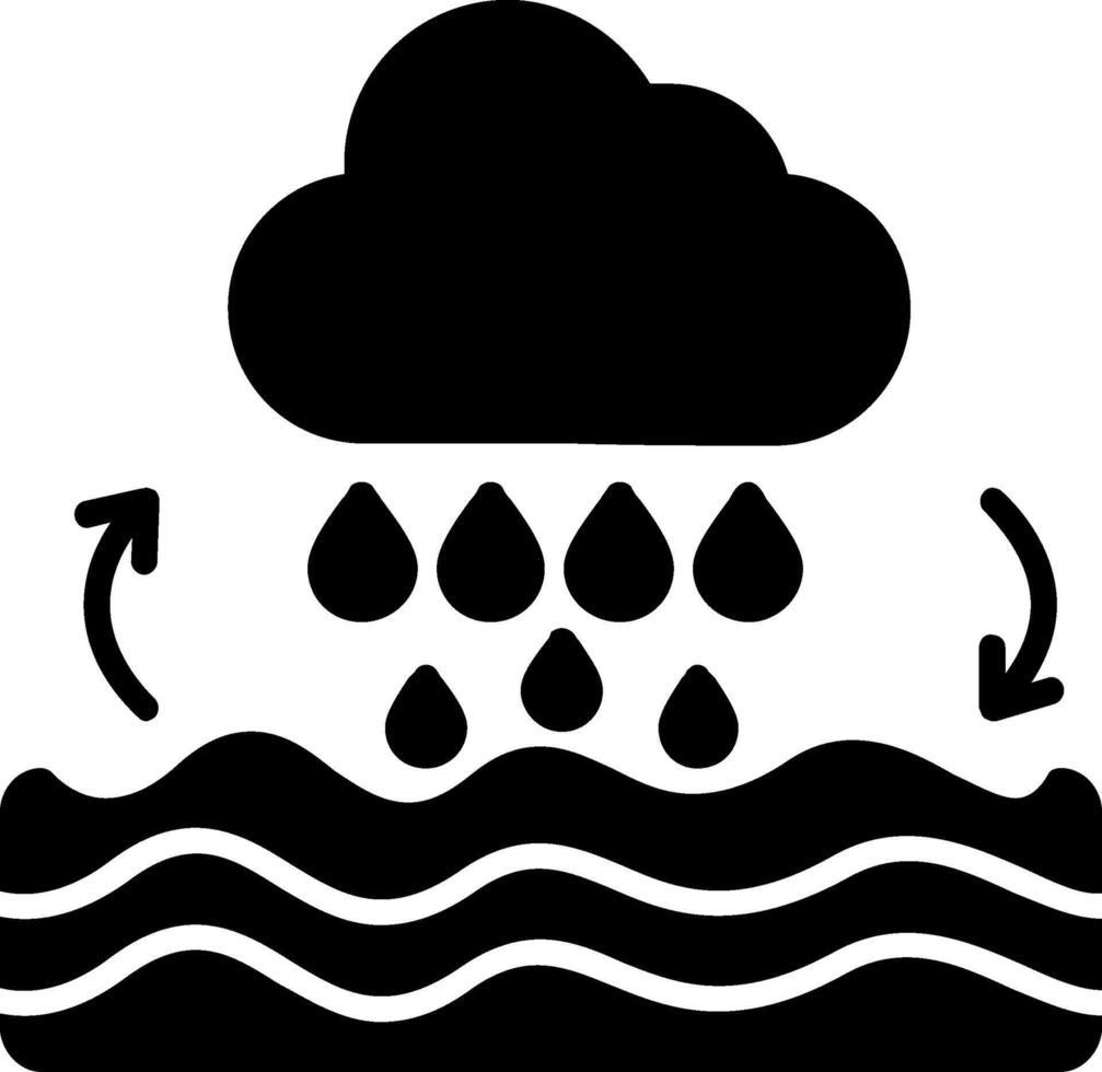 Water Cycle Glyph Icon vector