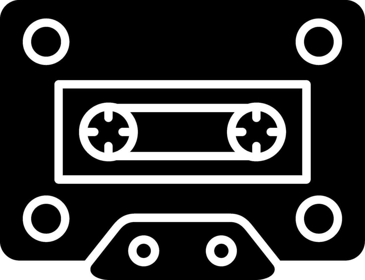 Cassette Glyph Icon vector