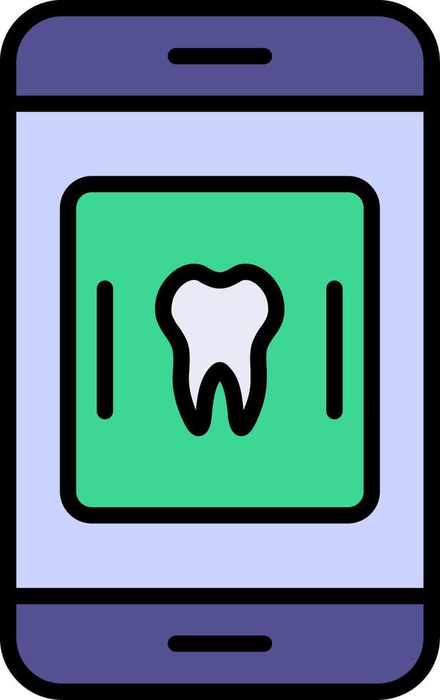 Medical App Line Filled Icon vector