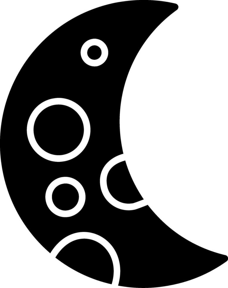 Crescent Moon Glyph Icon vector