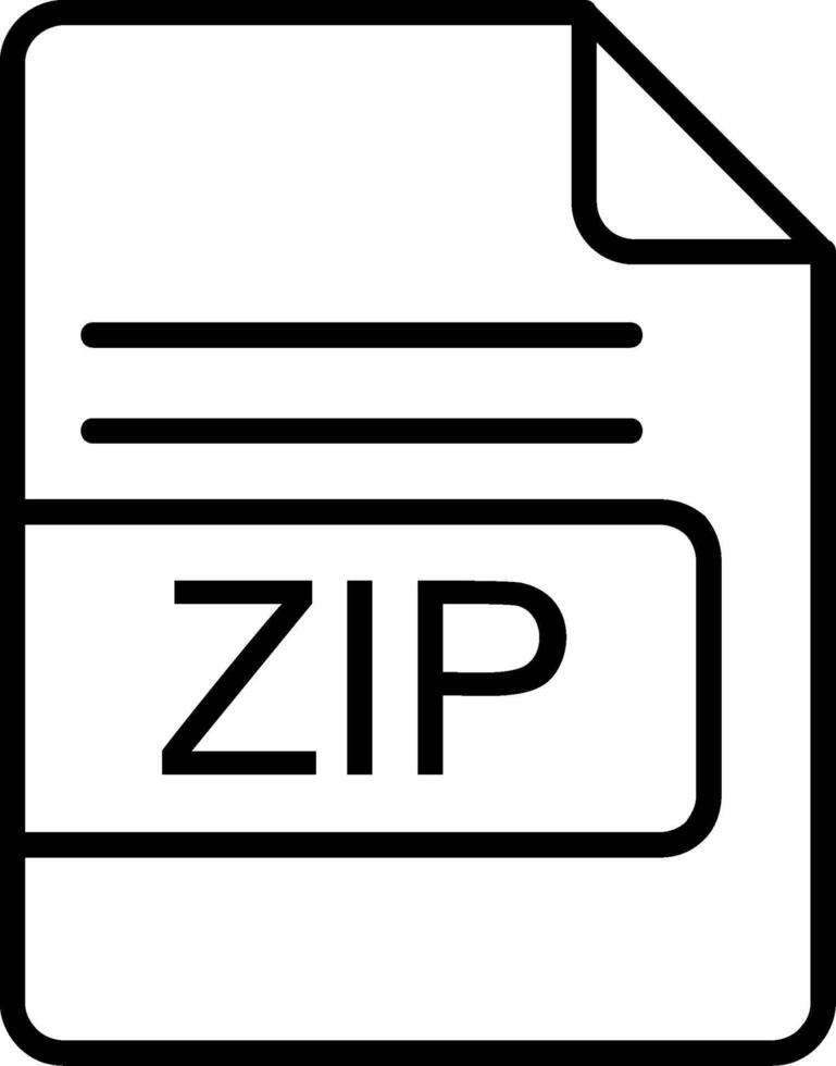 ZIP File Format Line Icon vector