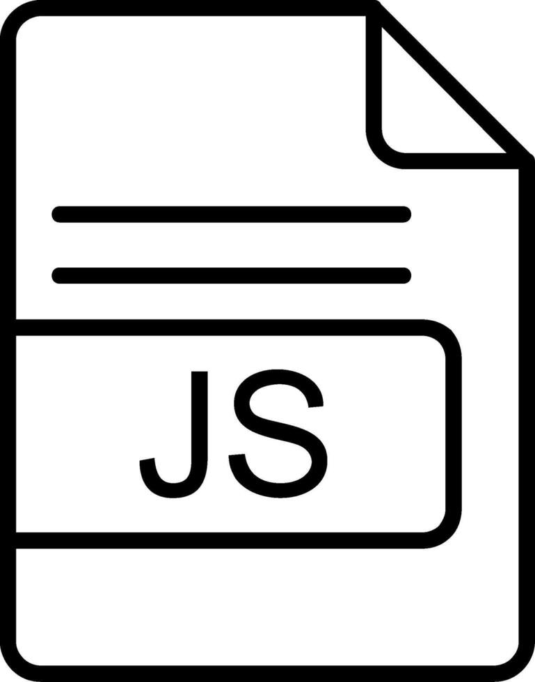 JS File Format Line Icon vector