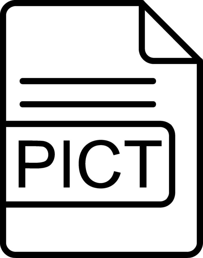 PICT File Format Line Icon vector