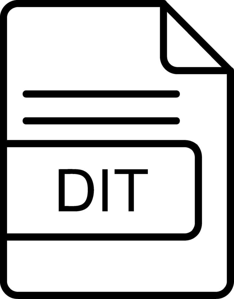 DIT File Format Line Icon vector