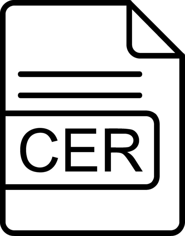 CER File Format Line Icon vector