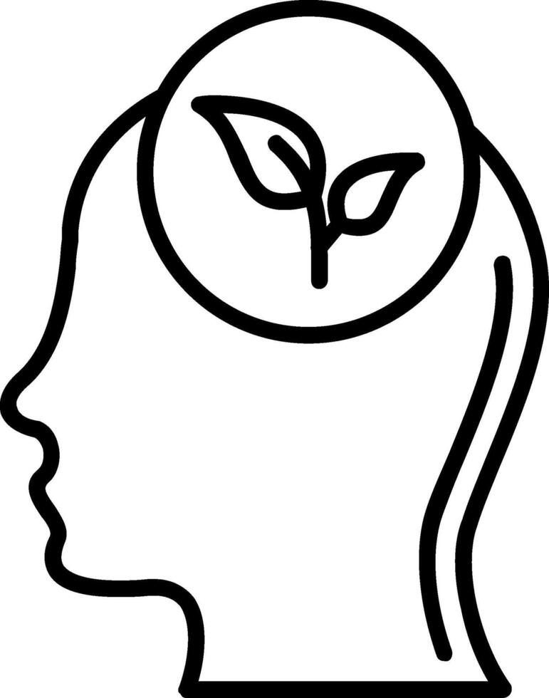 Think Green Line Icon vector