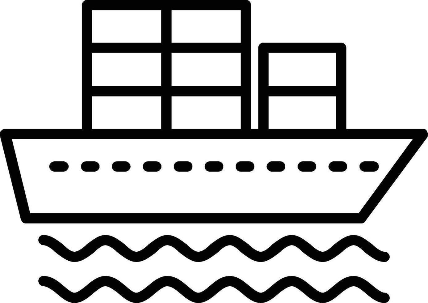 Container Ship Line Icon vector