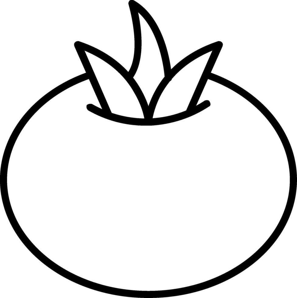 icono de línea de tomate vector