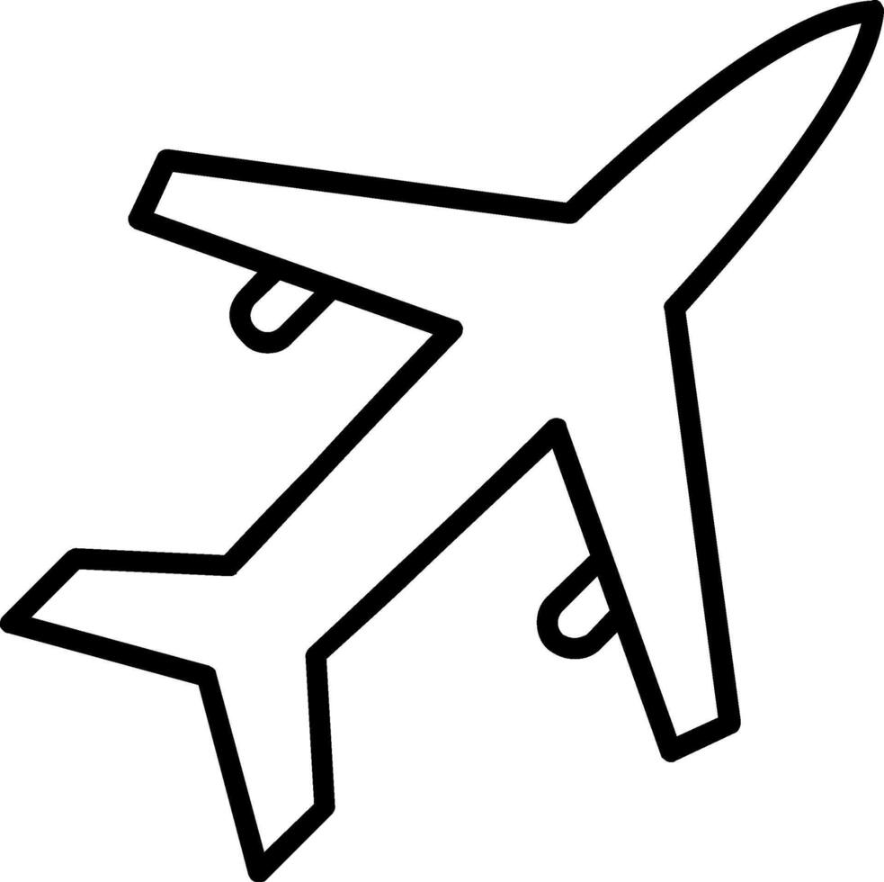 Old Plane Line Icon vector