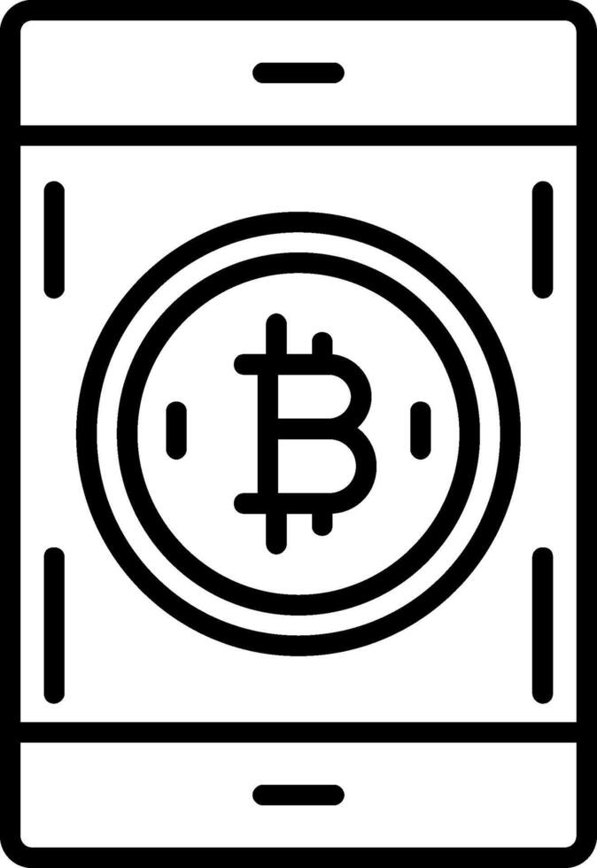 Bitcoin Pay Line Icon vector