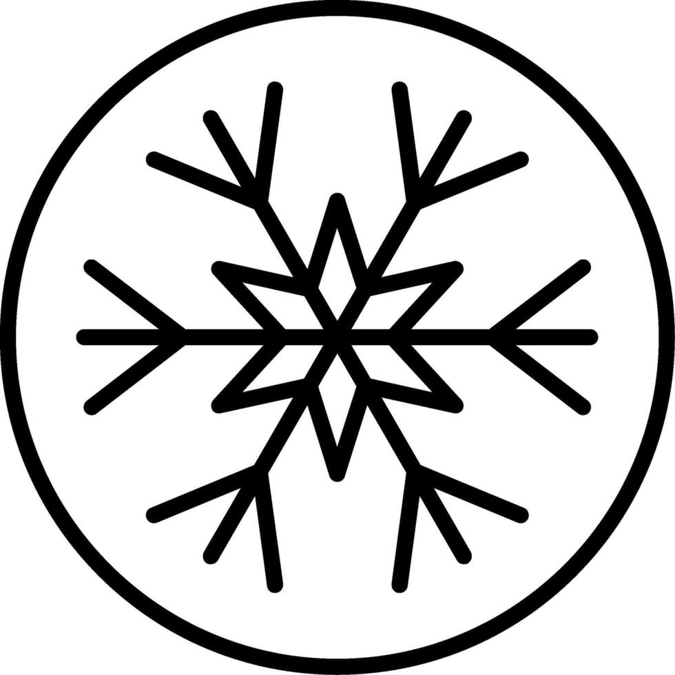 icono de línea de copo de nieve vector