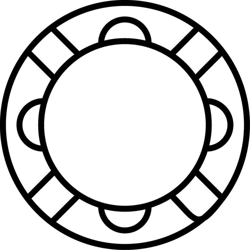 icono de línea de anillo de goma vector