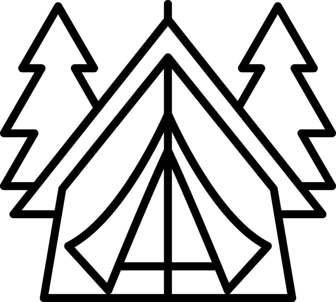 Tent Line Icon vector