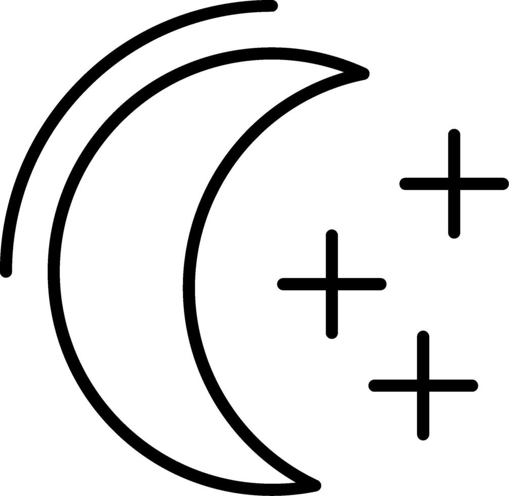 icono de la línea de la luna vector