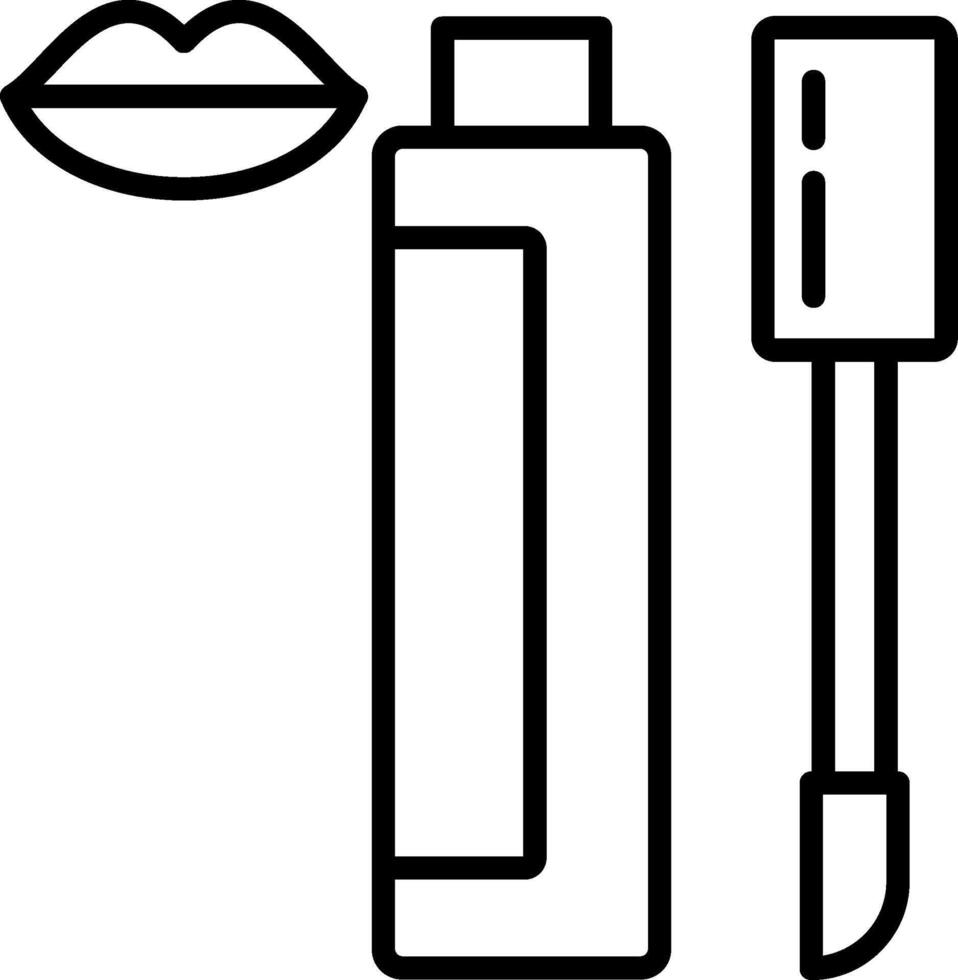 icono de línea de brillo de labios vector