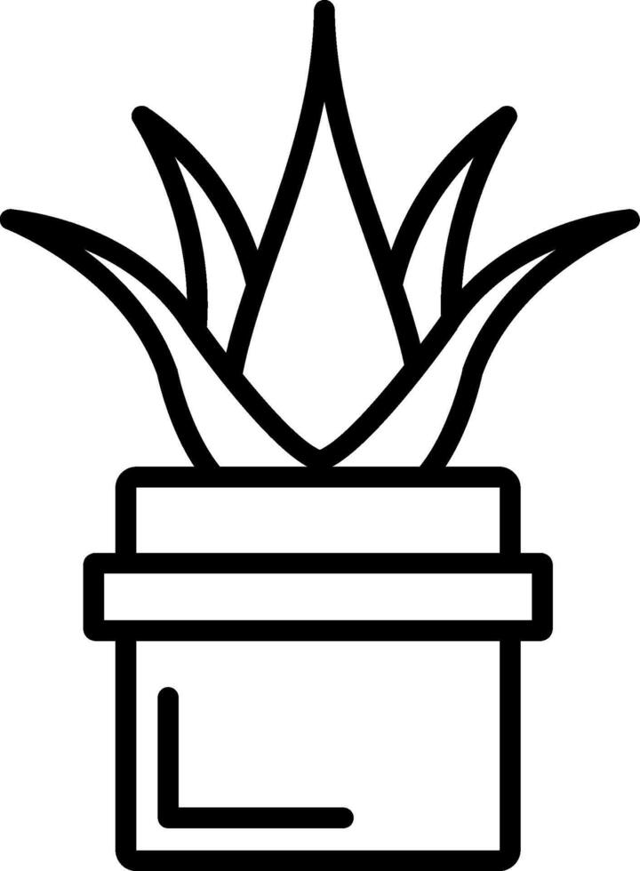 icono de línea de aloe vera vector