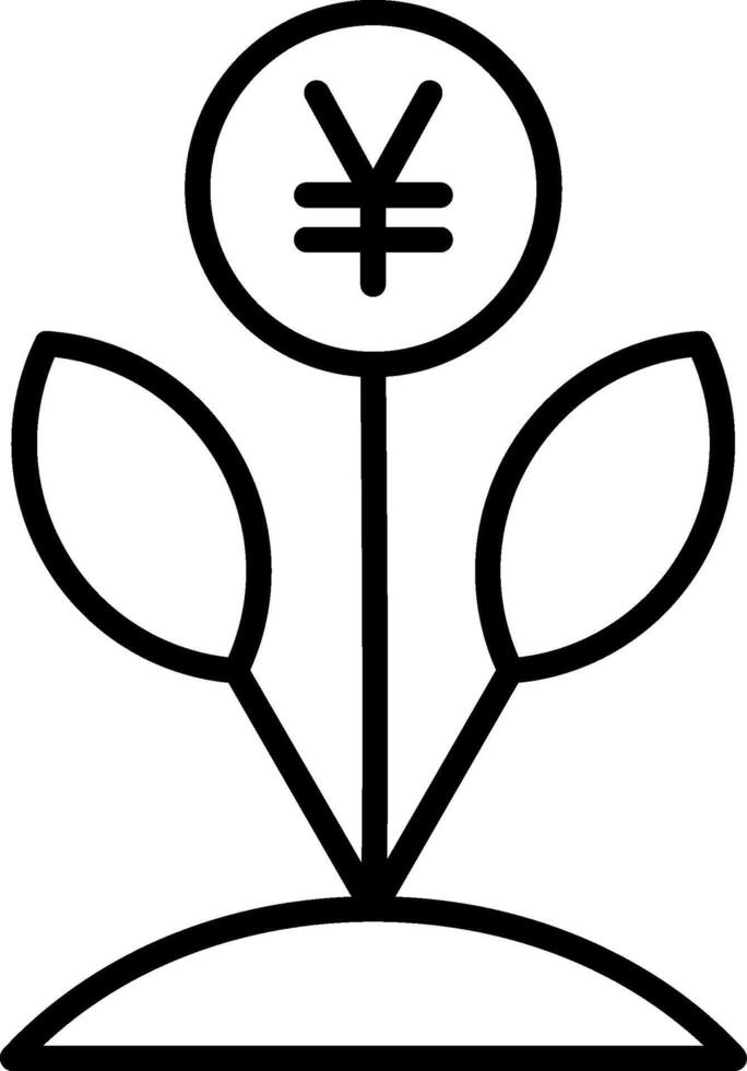 Chinese Money Plant Line Icon vector