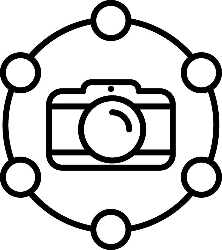 icono de línea de cámara vector