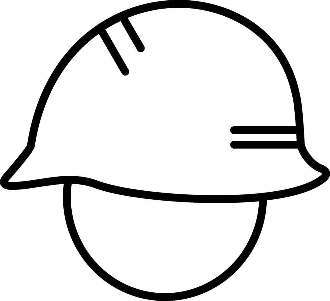 Helmet Line Icon vector