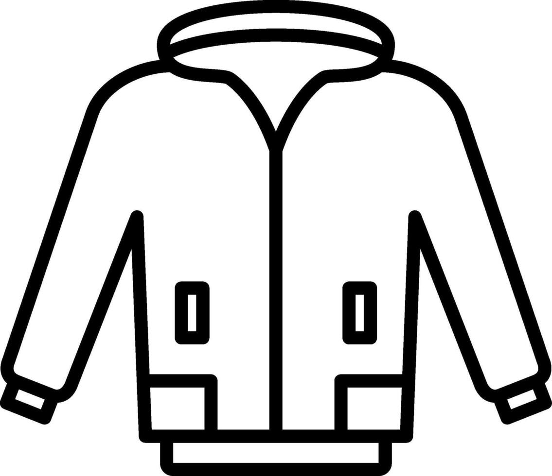 icono de línea de chaqueta vector