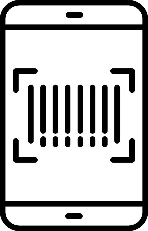 Barcode Scan Line Icon vector