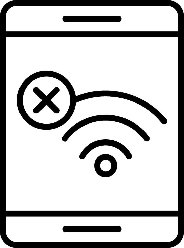 sin icono de línea wifi vector