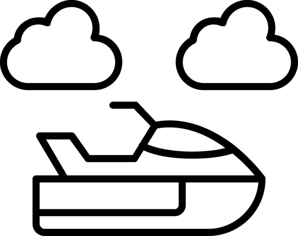 Jet Ski Line Icon vector