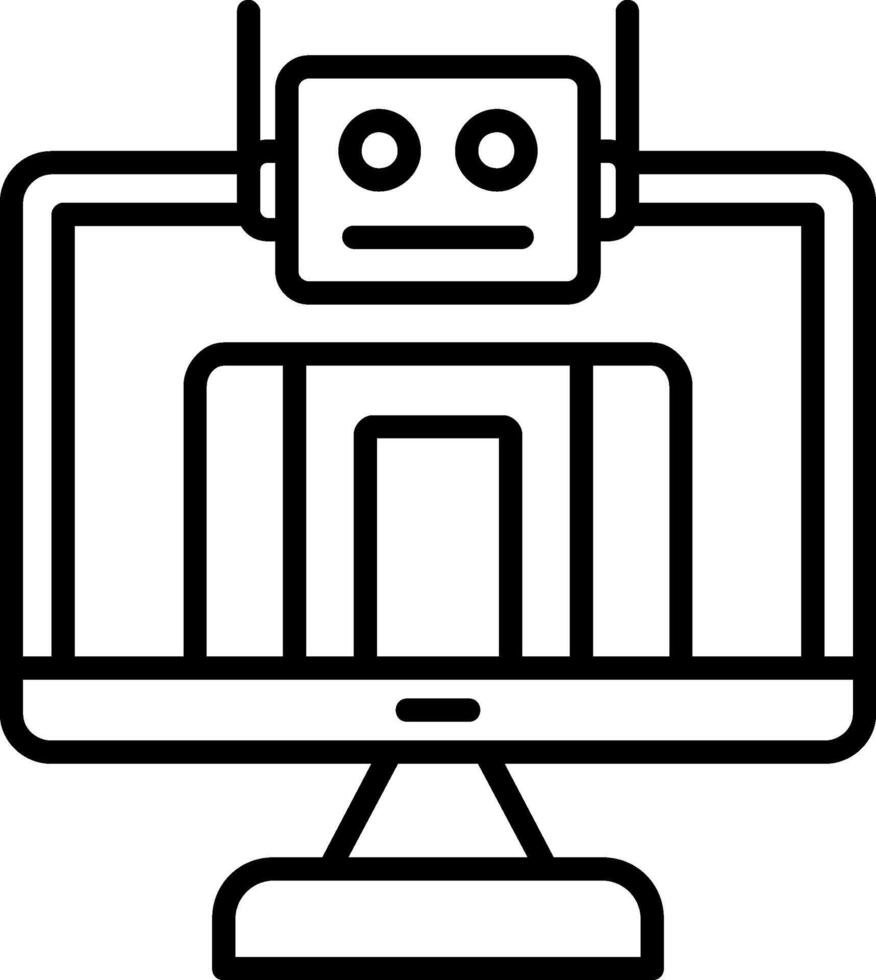 icono de línea de bot vector