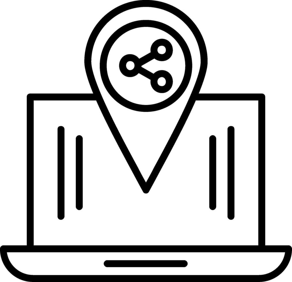 Share Location Line Icon vector