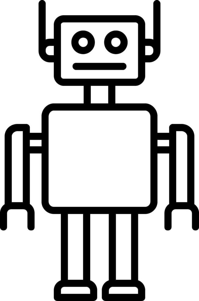 icono de línea de robot vector