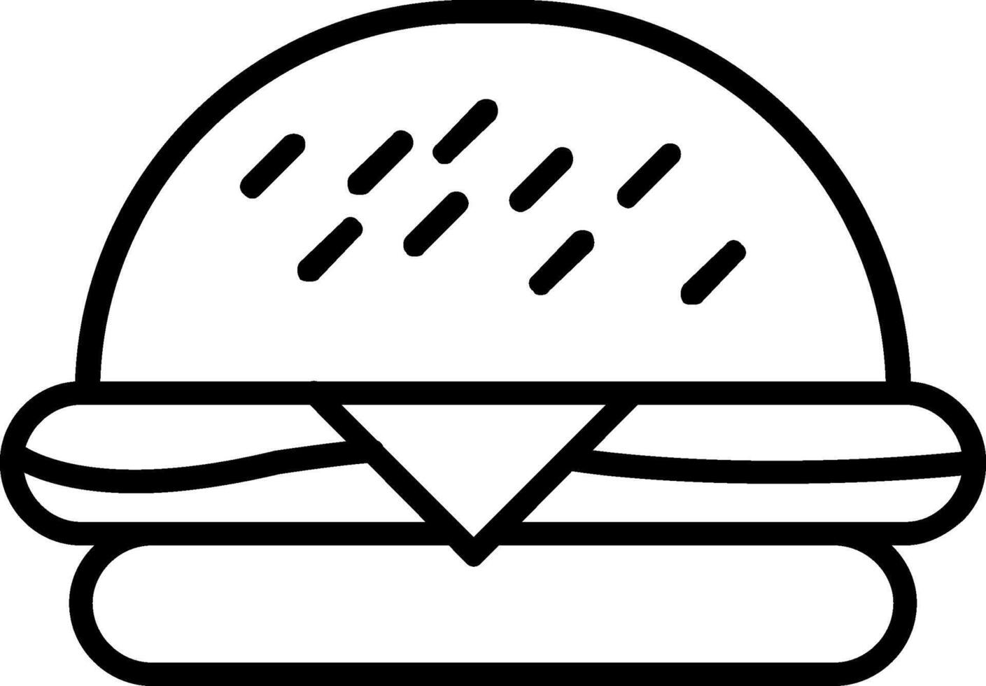 icono de línea de hamburguesa vector