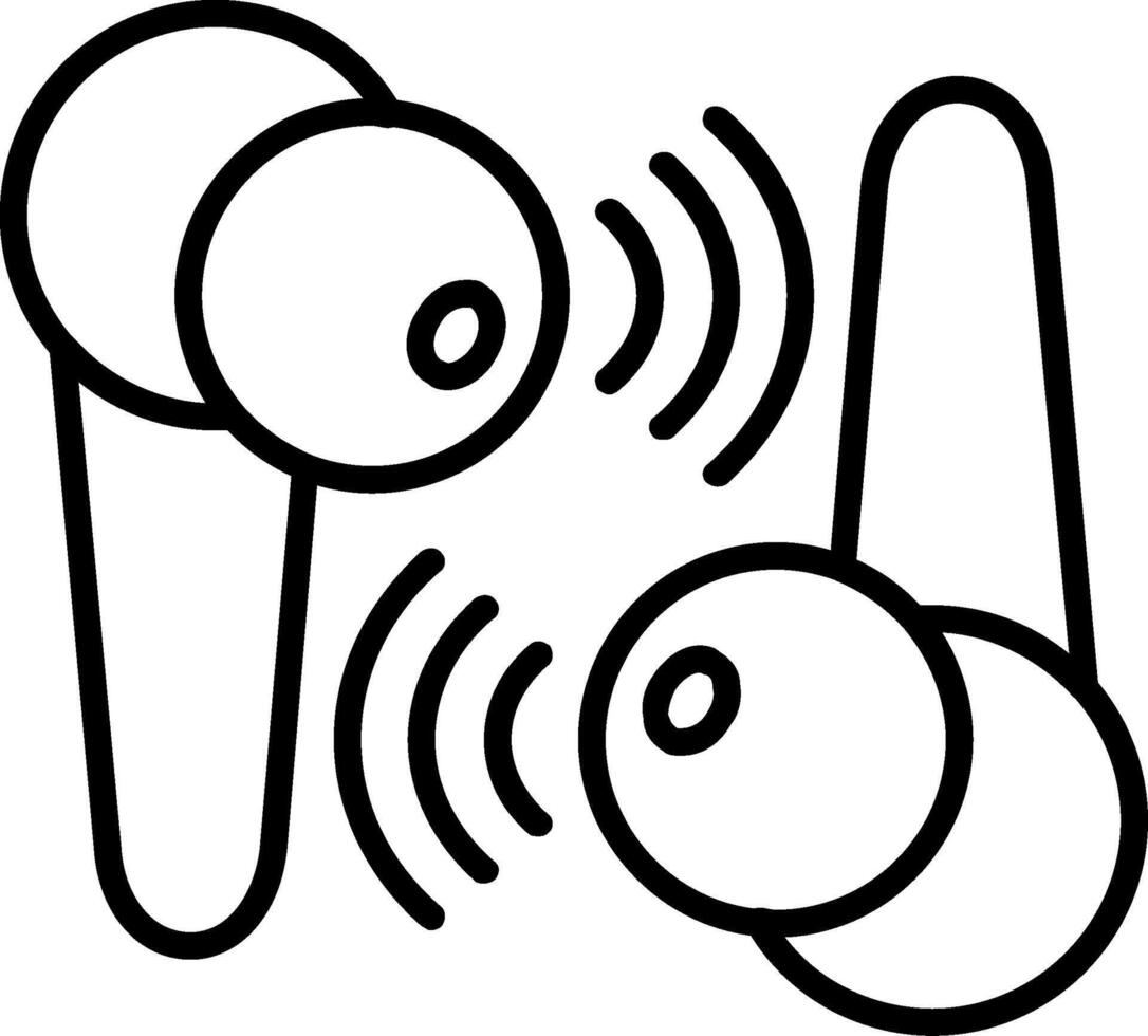 Earbuds Line Icon vector