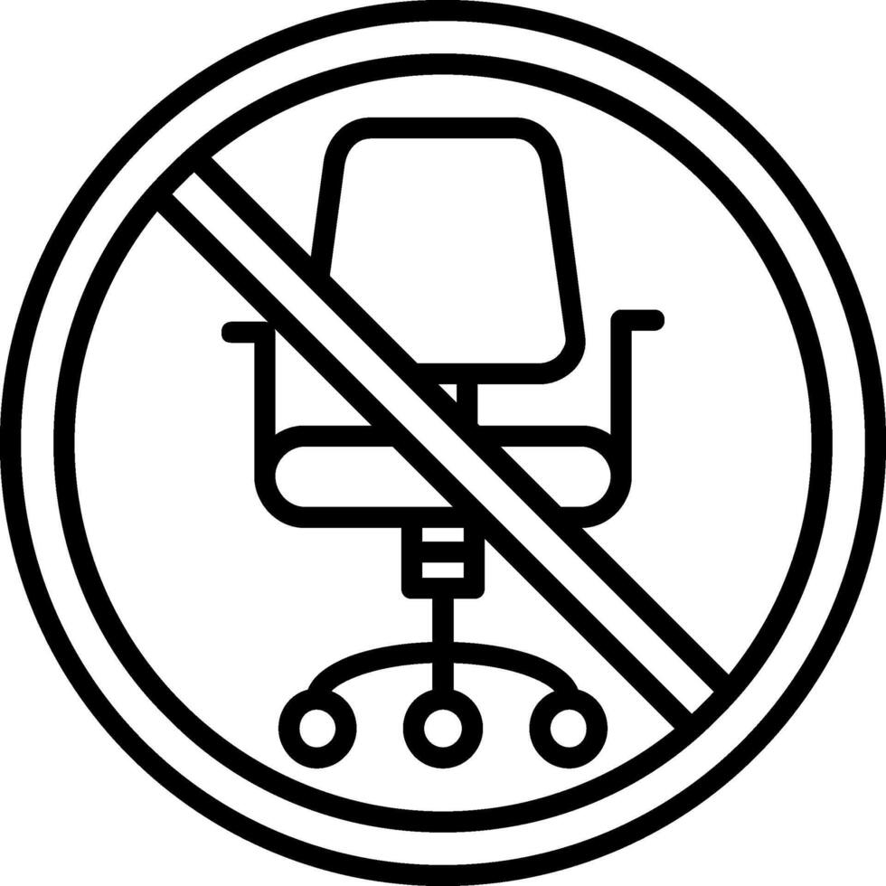 prohibido firmar línea icono vector