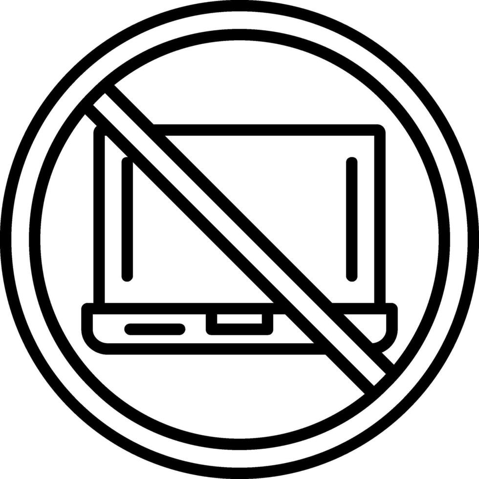 prohibido firmar línea icono vector