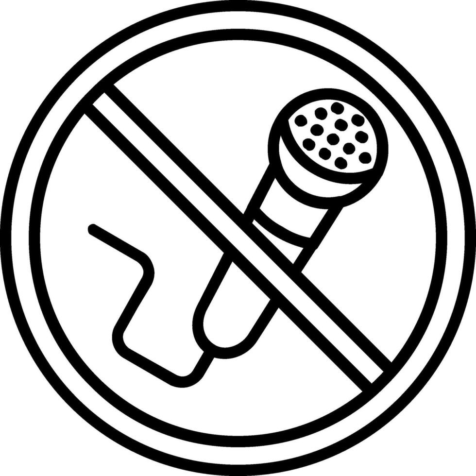 No Microphone Line Icon vector