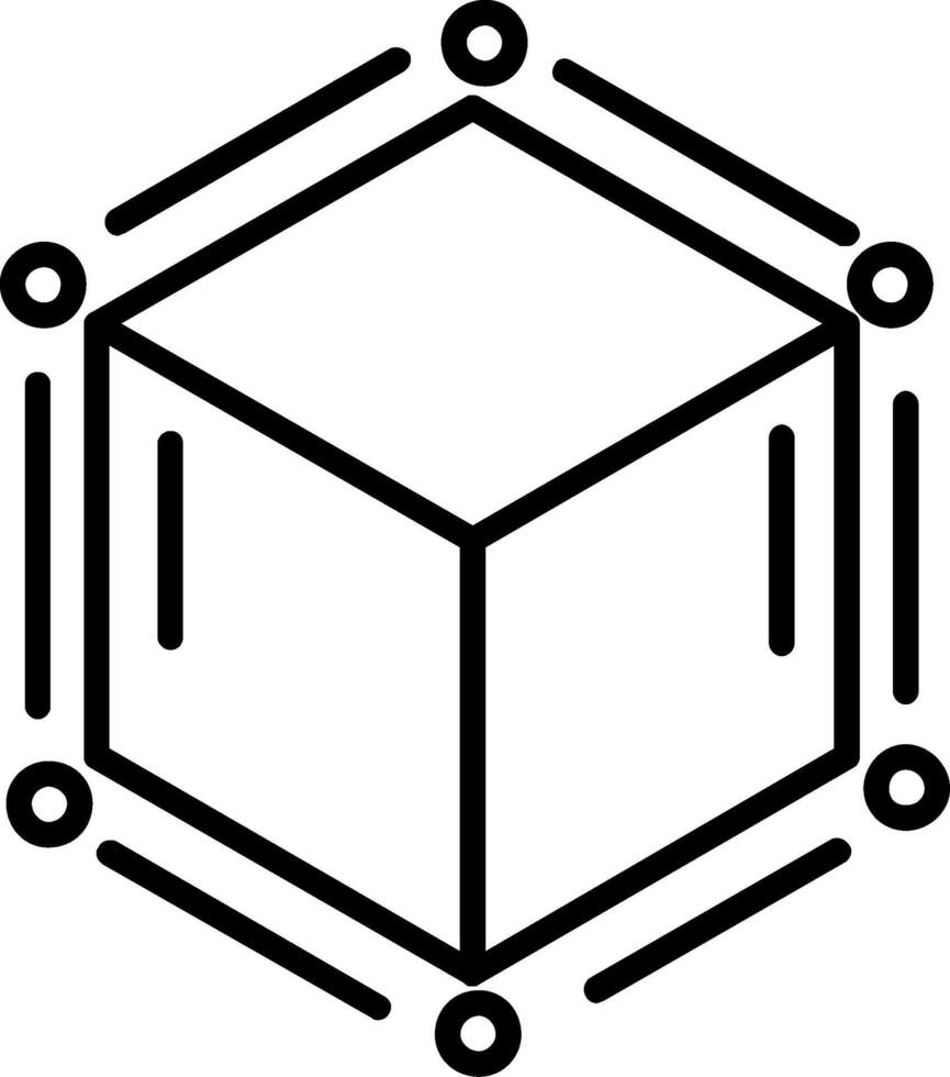 Blockchain Line Icon vector