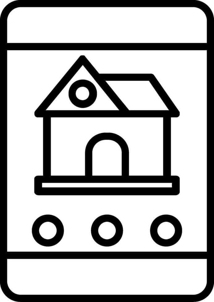 Real Estate App Line Icon vector