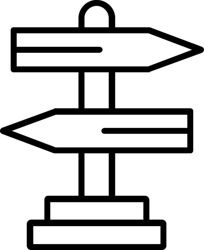 Signpost Line Icon vector