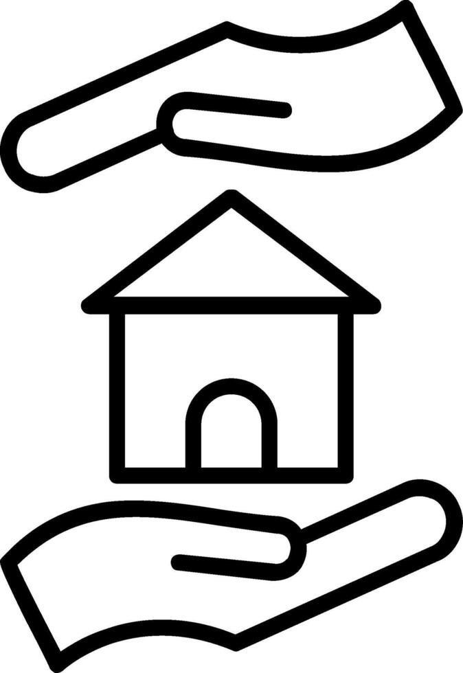 Home Insurance Line Icon vector