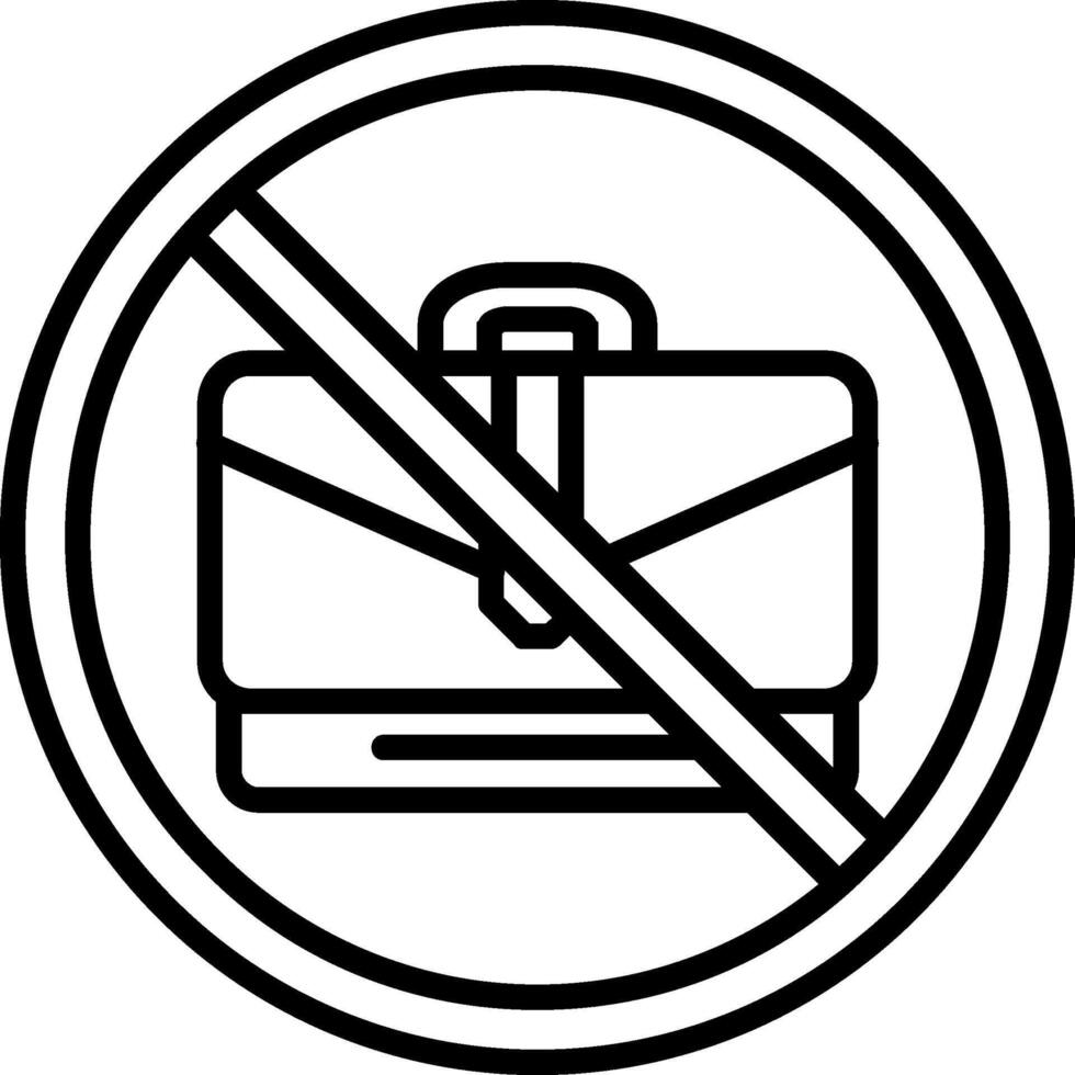 prohibido firmar línea icono vector