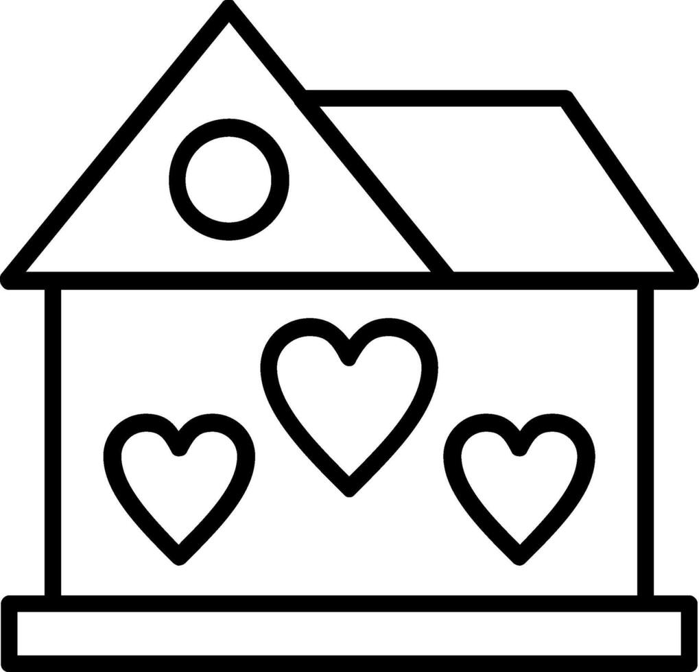 Dream House Line Icon vector